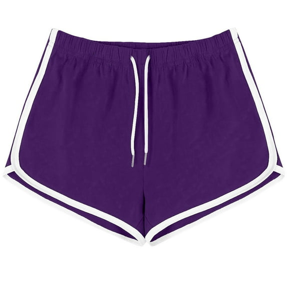 Ndbuld High Waist Athletic Shorts for Womens Yoga Fitness Running Shorts Women Casual Summer Sports Shorts Workout Yoga Shorts Active Shorts Purple L