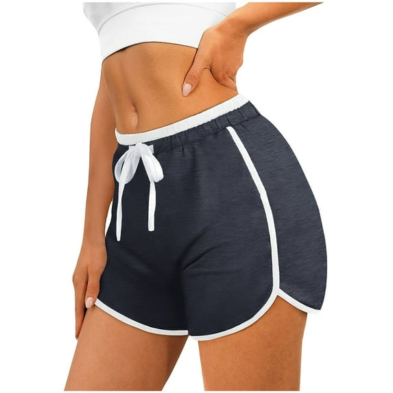 Ndbuld High Waist Yoga Shorts for Women Women Casual Summer Sports Shorts Workout Yoga Shorts Active Shorts Early Access Deals Gray 2XL