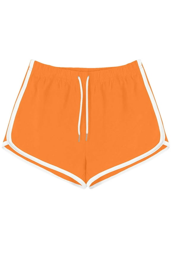 High Waist Yoga Shorts for Women Women Casual Summer Sports Shorts Workout Yoga Shorts Active Shorts Orange L