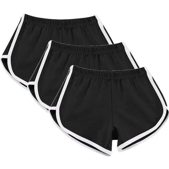 Ndbuld High Waisted Biker Shorts for Women 3pcWomen Casual Summer Sports Shorts Workout Yoga Shorts Active Shorts Black XL