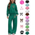 thumbnail image 1 of Ndbuld Kids Printed Hoodie and Sweatpants Set, Fleece Lined Winter Sports Outfit with Kangaroo Pocket for Boys Girls, 1 of 6