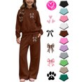 thumbnail image 1 of Ndbuld Kids Printed Hoodie and Sweatpants Set, Fleece Lined Winter Sports Outfit with Kangaroo Pocket for Boys Girls, 1 of 6