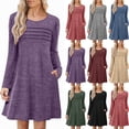 thumbnail image 1 of Ndbuld Long Dresses for Women Summer Short Sleeve Casual Crewneck Maxi Dress Purple XL, 1 of 6