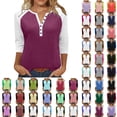 thumbnail image 1 of Ndbuld Long Sleeve Shirts for Women Crew Neck Casual Fall Fashion Blouses Basic Tunic Tops Dressy Work Clothes Pink L, 1 of 9
