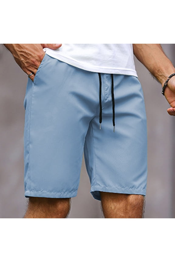 Men's Hiking Shorts Quick Dry Outdoor Cargo Fishing Tactical Shorts Men's Summer Solid Color Straight Leg Shorts Cropped Shorts Casual Sports Shorts Light Blue XL