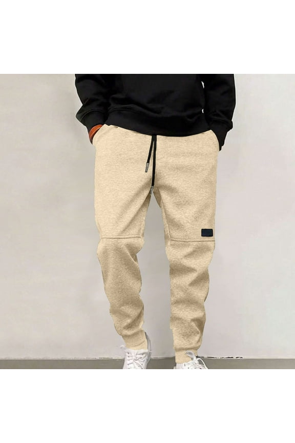 Men's Straight-Fit Casual Stretch Chino Pant Men's Fashion Casual Solid Color Corduroy Pockets Elastic Rope Casual Pants Khaki,3XL