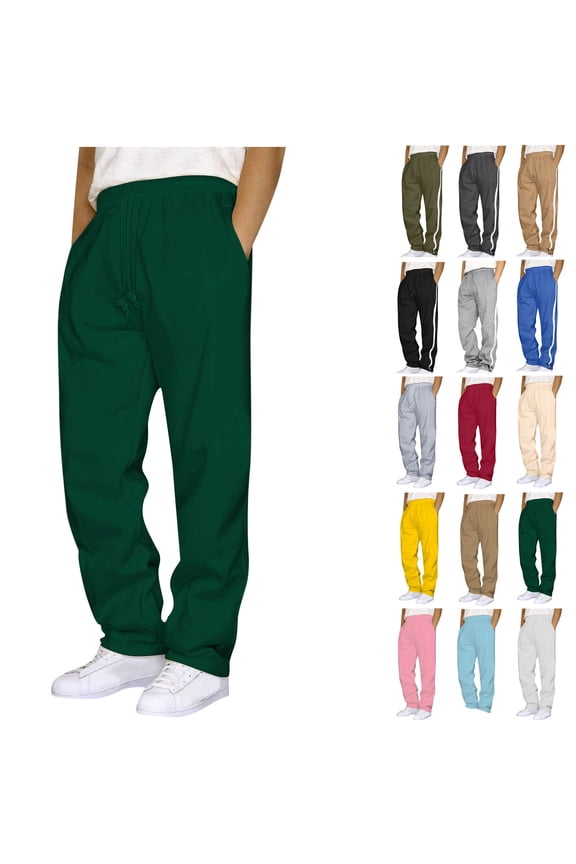 Men's Straight-Fit Casual Stretch Chino Pant Mens Fashion Joggers Sports Pants - Pants Sweatpants Trousers Mens Long Pants Army Green,S