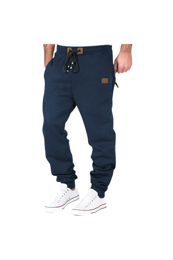 Men's Straight-Fit Casual Stretch Chino Pant Mens Fashion Joggers Sports Pants - Pants Sweatpants Trousers Mens Long Pants Blue,M