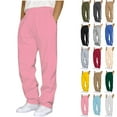 thumbnail image 1 of Ndbuld Men's Straight-Fit Casual Stretch Chino Pant Mens Fashion Joggers Sports Pants - Pants Sweatpants Trousers Mens Long Pants Pink,S, 1 of 4