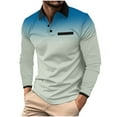thumbnail image 1 of Ndbuld Men's Tops Long Sleeve Shirts Pocket Casual Solid Cotton Blend Drop Cut Collared Shirts,Fashion Shirts Long Sleeve Button Cotton T-Shirt with Pocket,Mint Green,Size S-XXXL, 1 of 5