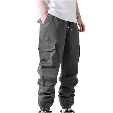 Ndbuld Men's Wild Cargo Pants Men Solid Casual Multiple Pockets Outdoor Straight Type Fitness Pants Cargo Pants Trousers Summer Savings Evergreen,Gray,XL