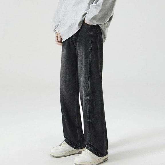 Ndbuld Men's Wild Cargo Pants Men's Fashion Casual Solid Color Cargo Zipper Pockets Elastic Waist Full Length Pants Christmas Gift,White,M