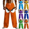 thumbnail image 1 of Ndbuld Mens Jogger Sweatpants Smiling Face Pants Loose Pants Casual Pants Mid Waist Outdoor Vacation Home Elastic Drawstring Waist Fragrant Pants With Pockets Blue,XXXL, 1 of 4