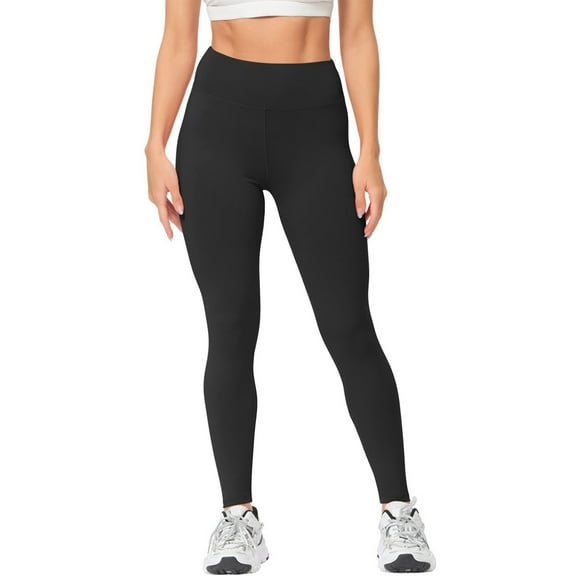 Ndbuld Pants for Women Yoga Pants Women Women's Solid Color Yoga Leggings Abdominal Non-perspective Fitness Exercise Running High-waisted Nude Yoga Pants Summer Clearance Black 2XL