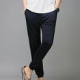 thumbnail image 1 of Ndbuld Pants for Men Cargo Pants Men Men Fashion Solid Casual Elastic Waist Pocket Trousers Sport Pants Navy L, 1 of 1