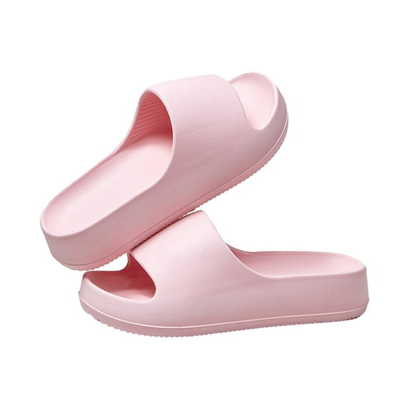 Ndbuld Pillow Slippers Women's Non-slip Quick-dry Shower Slippers Bathroom Sandals EVA Slippers Men And Women 2.16in New Home Outdoor Soft Thick Bottom Slippers Pink 39