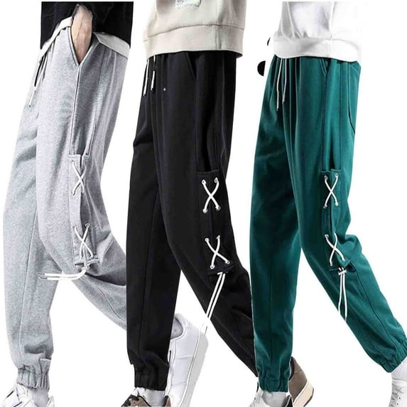 Ndbuld Plus Size Sweatpants Traning Joggers for Men Solid Color Leisure Time Motion Easy Shut Up Sweatpants Add Fertilizer Enlarge Trousers Gray,M-6XL,M