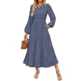 thumbnail image 1 of Ndbuld Long Sleeve Maxi Dress for Women Women's Elegant Casual Long Sleeve Round Neck Dress,Blue,XL, 1 of 6