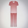 thumbnail image 1 of Ndbuld Scrubs Set for Women Nurse Uniform Spring And Summer Solid Woman Print Short Sleeve V-Neck T Shirts Top And Long Pants Working Set Suit,Wine,M, 1 of 6