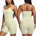 thumbnail image 1 of Ndbuld Shapewear Bodysuit Women Solid Color Fitness Exercise High Elasticity Tight Fitting Corset Yoga Underwear Shapewear Up to 35% off,Yellow,M, 1 of 6
