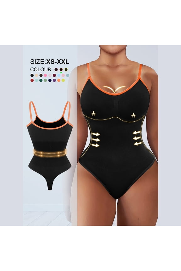 Shapewear Bodysuit Womens Color Block Sexy Chest Support Shaping Abdomen Corset Shapewear Bodysuit ,XS-3XL,Orange,XS