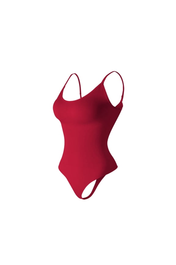 Shapewear Bodysuit for Women Womens Solid Color Sexy Chest Support Shaping Abdomen Corset Shapewear Bodysuit,XS-3XL,Red,XS