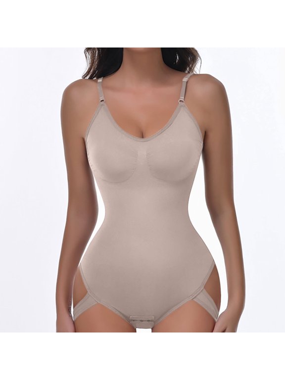 Shapewear for Women Women's Shapewear with Adjustable Plus Size Tight Fitting Exposed Buttocks Lifted Buttocks Body Shaping And Abdominal Compression ,S-3XL,Khaki,M