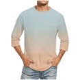 thumbnail image 1 of Ndbuld Shirts for Men Mens Henley Short Sleeve T-Shirt Cotton Casual Shirt Men Print Round Neck Casual Fashion Short Sleeve Round-Neck Blouses Shirts Up to 35% off M-5XL,Green 2XL, 1 of 4