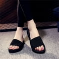 thumbnail image 1 of Ndbuld Shoes for Women Womens Slides Sandals Soft Thick Sole Non-Slip Pillow Sandals Women's Shoes Summer Wedge-Heeled Flip-Flops Cloth Women's Beach Shoes Thick-Soled Sandals Black, 1 of 6