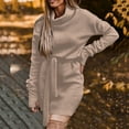 thumbnail image 1 of Ndbuld Long Sleeve Maxi Dress for Women Women's Contrasting Color Slim Temperament Long Skirt with Gold Foil Splicing Muslim Dress,White,S, 1 of 1