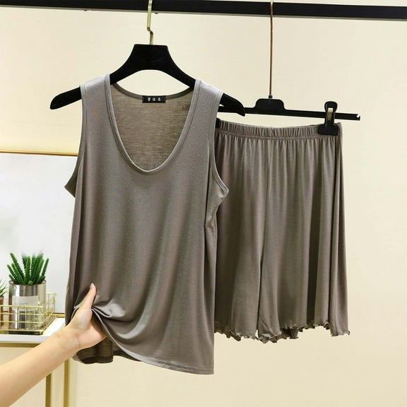 Ndbuld Sweater Sets Women 2 Piece Lounge Sets Short Sleeve Knit Pullover Tops Wide Leg Pants Rollbacks Gray M