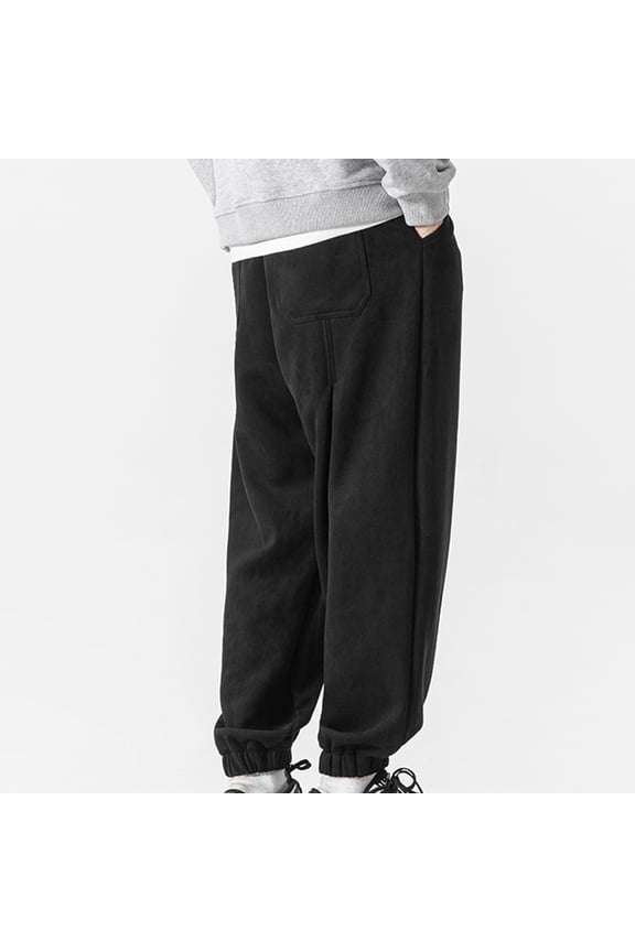 Sweatpants Athletic Pants Traning Track Pants Joggers for Men Elasticated Waist Lace-up Pocket Strap Leg Sweatpants And Pants Black,M