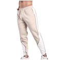 thumbnail image 1 of Ndbuld Sweatpants Athletic Pants Traning Track Pants Joggers for Men Fashion Casual Splice Color Pockets Elastic Waist Binding Leg Full Length Pants Deal for Days Holiday Decor,Beige,3XL, 1 of 6