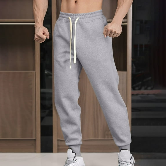Ndbuld Sweatpants Athletic Pants Traning Track Pants Joggers for Men Fashion Trend Loose Athleisure Corset Elastic Waistband Pant Pant Gray,3XL