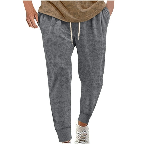 Ndbuld Sweatpants Athletic Pants Traning Track Pants Joggers for Men Solid Color Pocket Drawstring Casual Youth Versatile Sports Oversized Pants Christmas Gift,Gray,2XL