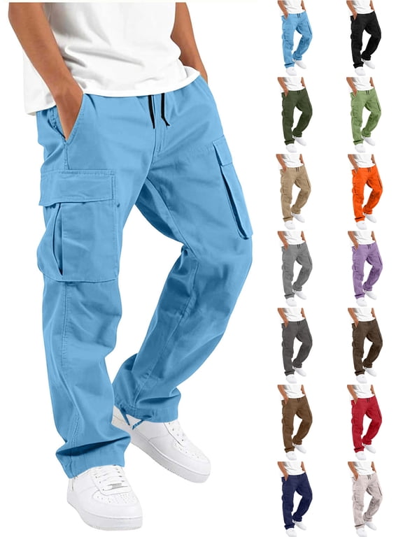 The Children's Place Boys' Pull on Cargo Pants Kids' Cotton Pants That Just Work – Soft, Stretchy, Simple Blue 12-13Years