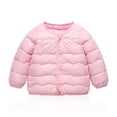 thumbnail image 1 of Ndbuld The Children's Place Girls' Puffer Jacket Boys And Girls Fall And Winter Baby Solid Color Coat Small And Medium-sized Warm Coat Pink 1 Year, 1 of 9