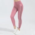thumbnail image 1 of Ndbuld Thick Yoga Pants Womens Leggins Women's Fashionable High Waisted Pocket Mesh Splicing Breathable Casual Sports Plus Size Yoga Pants Summer Savings Pink L, 1 of 3