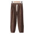 thumbnail image 1 of Ndbuld Toddler Boy Girl Cotton Pants Fashion Children's Winter Thick Pants Sports Pants Casual Pants Up to 65% off,Coffee, 1 of 3