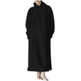 thumbnail image 1 of Ndbuld Women's Summer Plus Size Dress Women's Solid Color Straight Pocket Plus Velvet Loose Hooded Dress,S-5XL,Black,L, 1 of 1