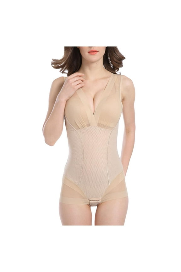 Waist Trainer for Women Womens Solid Color Camisole Underwear Shaping And Abdominal Compression Shapewear Summer Clearance,M-3XL,Beige,M