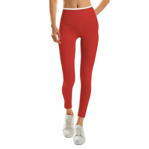 Ndbuld Woman Leggings Thick Yoga Pants High Waist Colorful Yoga Pants Women Workout Leggings for Women Fitness Sports Running Yoga Athletic Pants Red L