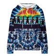 thumbnail image 1 of Ndbuld Women Jackets Long-Sleeve Hooded Drawstring Print Top With Large Check And Pockets,Blue,XL, 1 of 6