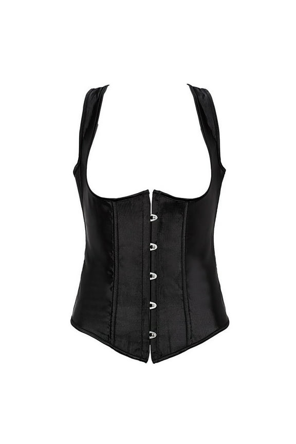 Women's Bra Free Bodysuits Women's Classic Simulated Silk Corset Waist Cinching Waist Shaping Garment ,S-3XL,Black,M