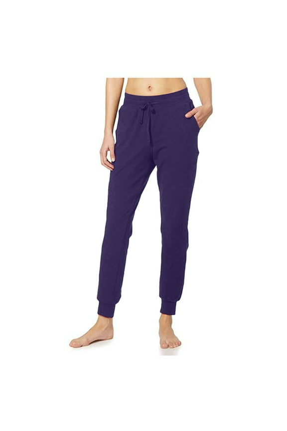 Yoga Legging Women's Leggings Yoga Legging Women's New Solid Color Drawstring with Pocket Elastic Leggings Jogging Sports Pants Evergreen Purple L