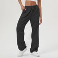 thumbnail image 1 of Ndbuld Women's Casual Cargo Jogger Pants Casual and Fashionable Elastic Waistband Pocket Pants on Clearance,M,Black, 1 of 5