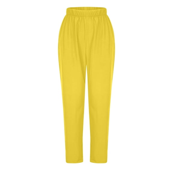 Women's Comfort Fit Scrub Pants Women's Nurse Health Nurse Uniform Clinic Maid Nurse Uniform Protective Clothing Long Pants ,Yellow,XL