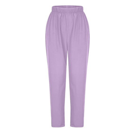 Ndbuld Women's Comfort Fit Scrub Pants Women's Nurse Health Nurse Uniform Clinic Maid Nurse Uniform Protective Clothing Long Pants on Clearance,Purple,3XL