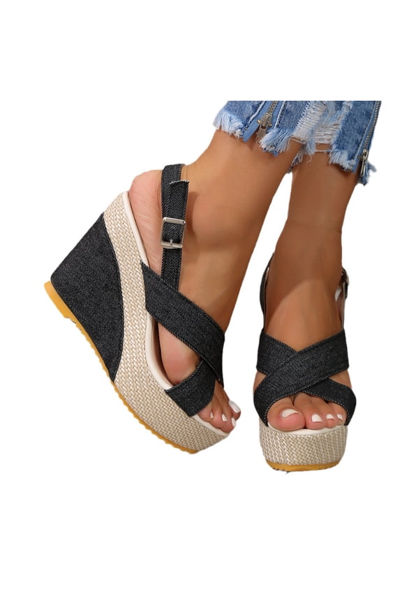 Women's Flat Sandals, Fashion Slides with Square Open Toe, Quilted Single Band Dressy Sandals, Slip-On Slippers for Summer, Daily Wear, Prom, and Party on Clearance Black