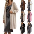 thumbnail image 1 of Ndbuld Women's Long Knit Cardigan, Oversized Fuzzy Velvet Jacket for Travel, Lounging & Everyday Style M, 1 of 7